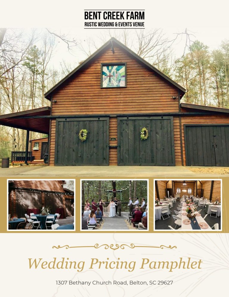 Bent Creek Farm Wedding Pricing Pamphlet